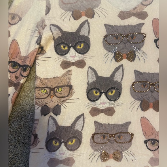 Tricotto Cats in Glasses Sweater - Picture 5 of 8